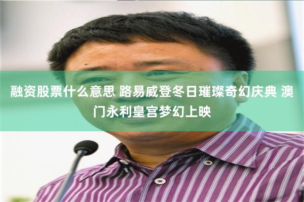 融资股票什么意思 路易威登冬日璀璨奇幻庆典 澳门永利皇宫梦幻上映