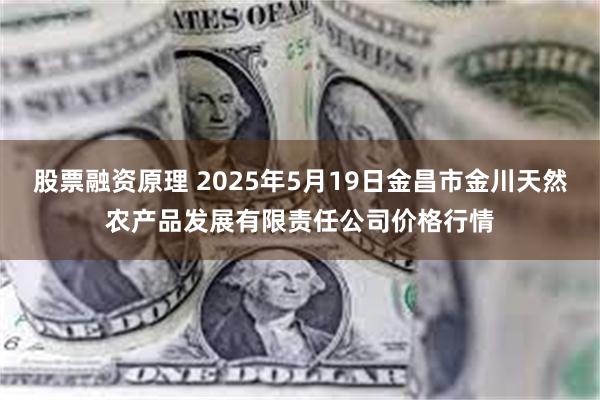 股票融资原理 2025年5月19日金昌市金川天然农产品发展有限责任公司价格行情