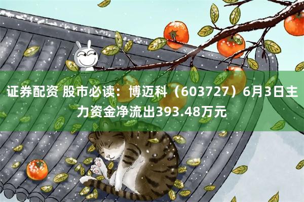 证券配资 股市必读：博迈科（603727）6月3日主力资金净流出393.48万元